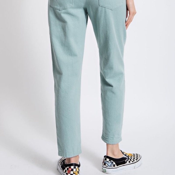 New Easel LA EB50159 Washed Twill Pants Pockets Jogger Sage Distressed Pull On - Picture 6 of 10